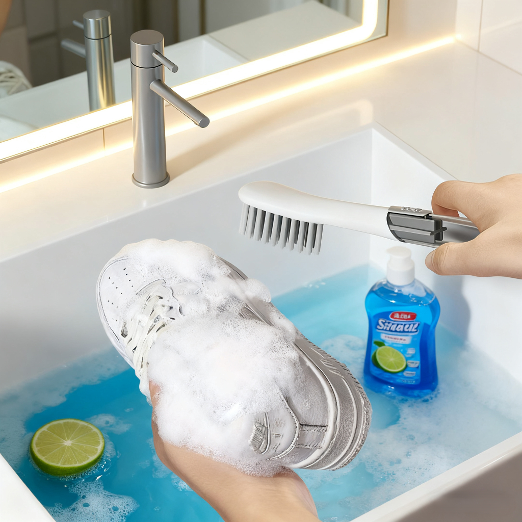 Bán Giày Gia Đình Bàn Chải Giặt Tóc Mềm Tay Cầm Dài Không Làm Tổn Thương Giày Đa Năng Quần Áo Bàn Chải Vệ Sinh Dụng Cụ Tiện Dụng