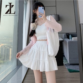 ZHELIHANGFEI Chân váy ngắn 3 tầng kẹp mí nữ - Short skirt đầm kiểu tenis thiết kế 2 lớp nhiều màu hàn quốc