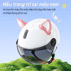Đồ trang trí mũ bảo hiểm tai mèo mớii - Cũng có thể được sử dụng như trang trí ô tô hoặc trang trí xe máy
