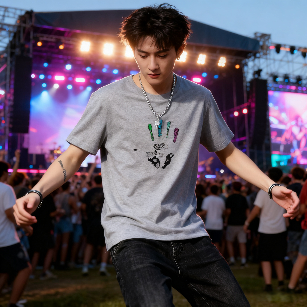 Phong Cách Mới Nam Ngắn Tay Áo Thun Phong Cách Hàn Quốc Mùa Hè Hợp Thời Trang Rời Thanh Niên Slim-fit Thường Ngày