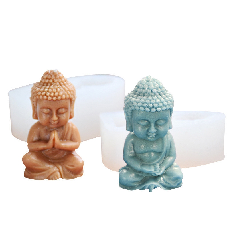 Sakyamuni Hình Khuôn Silicon Tượng Phật Hương Liệu Khuôn Socola Handmade Xà Phòng Khuôn Trang Trí Bánh Khuôn