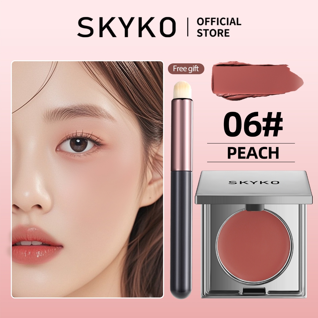 SKYKO Má hồng Kem dạng Blush 3 in 1 Màu Cao Cho Cheek & Môi & Mắt 6 Màu