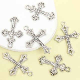 10 chiếc Kim cương giả Pop Châu Âu và Mỹ khảm Quyến rũ chéo tinh tế cho DIY Phong cách Baroque Vòng cổ Bông tai Móc khóa và Phụ kiện Lolita - Lý tưởng để trang điểm thời trang hàng ngày