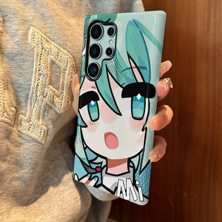 Phiên bản Q Vỏ bảo vệ hai trong một họa tiết Hatsune Miku phù hợp cho Samsung su22u s23 plus s23FE s24 s25 plus A55 A56 A36 Ốp điện thoại di động hai trong một