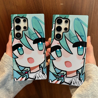 Phiên bản Q Vỏ bảo vệ hai trong một họa tiết Hatsune Miku phù hợp cho Samsung su22u s23 plus s23FE s24 s25 plus A55 A56 A36 Ốp điện thoại di động hai trong một
