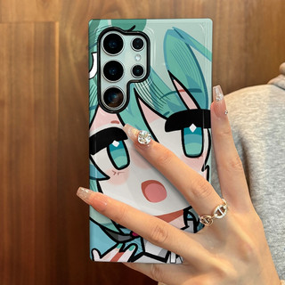Phiên bản Q Vỏ bảo vệ hai trong một họa tiết Hatsune Miku phù hợp cho Samsung su22u s23 plus s23FE s24 s25 plus A55 A56 A36 Ốp điện thoại di động hai trong một
