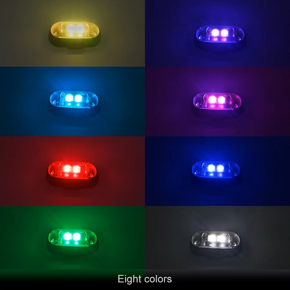 Đèn LED ô tô điều khiển từ xa không dây ECILY 2 / 4 / 6, Đèn cảnh báo ô tô đa chế độ, Đèn trang trí cho ô tô, Phụ kiện ô tô
