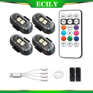 Đèn LED ô tô điều khiển từ xa không dây ECILY 2 / 4 / 6, Đèn cảnh báo ô tô đa chế độ, Đèn trang trí cho ô tô, Phụ kiện ô tô
