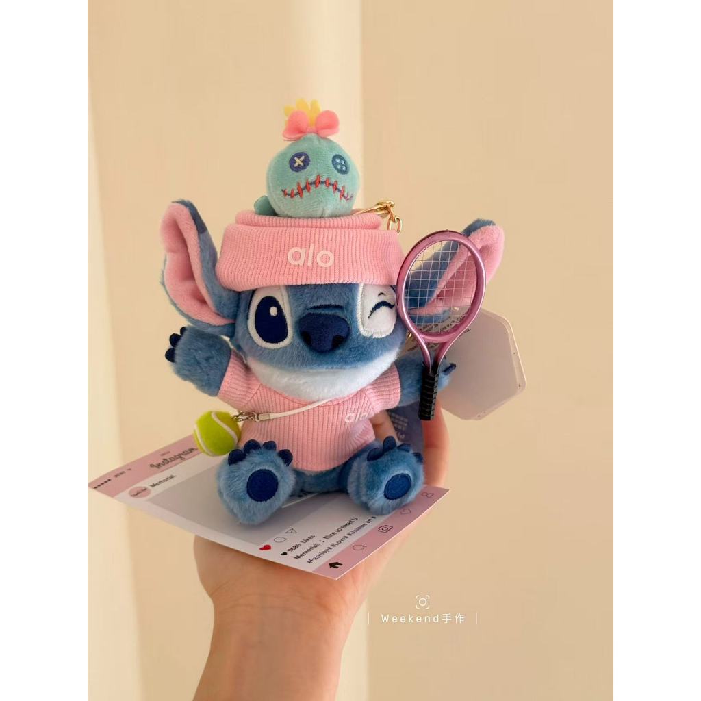 [Aria] Túi đồ chơi sang trọng hoạt hình Stitch cầu lông treo đồ trang trí ô tô cho bạn gái Quà tặng sinh nhật