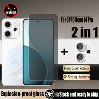 Kính cường lực chống nhìn trộm 2 trong 1 OPPO Reno 14 Pro Bảo vệ màn hình riêng tư cho OPPO Reno 13 12 11 F 13F 12F 11F 5G Có màng máy ảnh ống kính