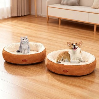 Giường Cho Chó, nệm cho chó,Giường Cho Chó Chỉnh Hình Lớn Có Gối Nâng Lên, Tổ Sofa Cho Mèo Tròn Sang Trọng Chống Trơn Trượt Cho Mèo Trong Nhà Chó Con