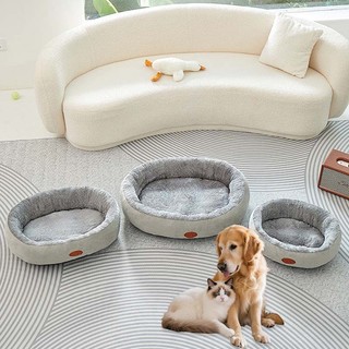 Giường Cho Chó, nệm cho chó,Giường Cho Chó Chỉnh Hình Lớn Có Gối Nâng Lên, Tổ Sofa Cho Mèo Tròn Sang Trọng Chống Trơn Trượt Cho Mèo Trong Nhà Chó Con