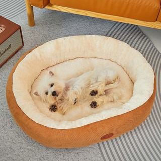 Giường Cho Chó, nệm cho chó,Giường Cho Chó Chỉnh Hình Lớn Có Gối Nâng Lên, Tổ Sofa Cho Mèo Tròn Sang Trọng Chống Trơn Trượt Cho Mèo Trong Nhà Chó Con