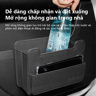 SEAMETAL Xe Ô Tô Có Thể Gập Lại Da Thùng Rác Nội Thất Lưu Trữ Người Tổ Chức Seatback Treo Nhiều Túi Cửa Ô Tô Hộp Bảo Quản Phụ Kiện