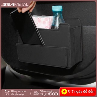 SEAMETAL Xe Ô Tô Có Thể Gập Lại Da Thùng Rác Nội Thất Lưu Trữ Người Tổ Chức Seatback Treo Nhiều Túi Cửa Ô Tô Hộp Bảo Quản Phụ Kiện