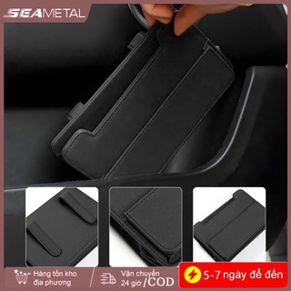 SEAMETAL Xe Ô Tô Có Thể Gập Lại Da Thùng Rác Nội Thất Lưu Trữ Người Tổ Chức Seatback Treo Nhiều Túi Cửa Ô Tô Hộp Bảo Quản Phụ Kiện