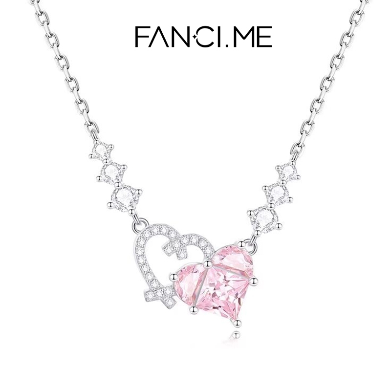 Vòng cổ trái tim tình yêu ngọt ngào bằng bạc FANCIME dành cho nữ - Vòng cổ tối giản sang trọng để hẹn hò