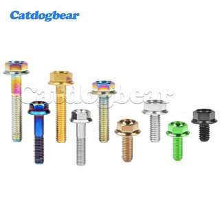 Catdogbear Xe Máy Vít Titan Sửa Đổi M6x10 / 15 / 20 / 25 / 30 / 35mm Đầu Mặt bích DIN6921