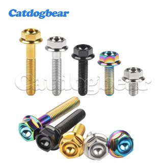 Catdogbear Xe Máy Vít Titan Sửa Đổi M6x10 / 15 / 20 / 25 / 30 / 35mm Đầu Mặt bích DIN6921
