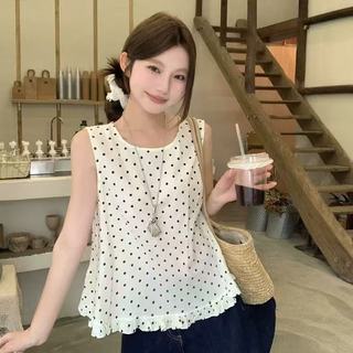 Áo sơ mi không tay voan dáng rộng phong cách Hàn Quốc dành cho nữ