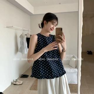 Áo sơ mi không tay voan dáng rộng phong cách Hàn Quốc dành cho nữ