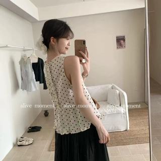 Áo sơ mi không tay voan dáng rộng phong cách Hàn Quốc dành cho nữ