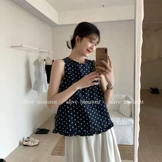 Áo sơ mi không tay voan dáng rộng phong cách Hàn Quốc dành cho nữ