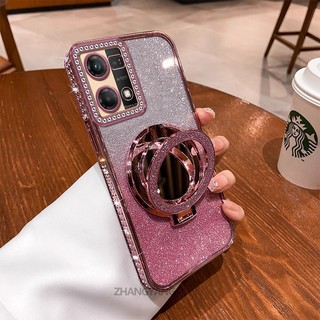 Ốp Lưng Cho OPPO Reno 7 4G Reno 8 4G Mạ Điện Chống Sốc Với Kim Cương Sang Trọng Thiết Kế Thẩm Mỹ Vỏ Mềm Có Hiệu Ứng Gương
