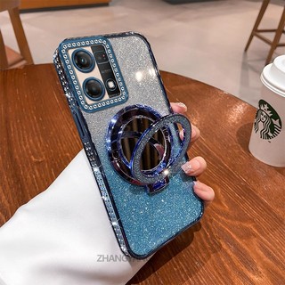 Ốp Lưng Cho OPPO Reno 7 4G Reno 8 4G Mạ Điện Chống Sốc Với Kim Cương Sang Trọng Thiết Kế Thẩm Mỹ Vỏ Mềm Có Hiệu Ứng Gương