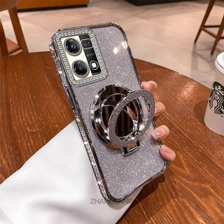 Ốp Lưng Cho OPPO Reno 7 4G Reno 8 4G Mạ Điện Chống Sốc Với Kim Cương Sang Trọng Thiết Kế Thẩm Mỹ Vỏ Mềm Có Hiệu Ứng Gương
