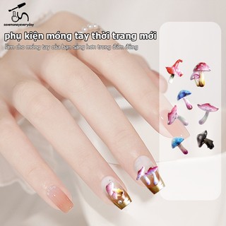 [savemoneyeveryday] 20 Cái 3D Nấm Nhiều Màu Sắc Móng Tay Nghệ Thuật Quyến Rũ Trang Trí Móng Tay DIY Trang Sức Móng Tay Kim Cương Giả Cho Móng Tay Phụ Kiện Nghệ Thuật [vn]