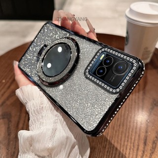Ốp Lưng Cho VIVO Y21 Y21s Y21a Y21t Y33s Vỏ Điện Thoại Chống Sốc Mạ Điện 4G Với Kim Cương Sang Trọng Thiết Kế Thẩm Mỹ Vỏ Mềm Có Hiệu Ứng Gương