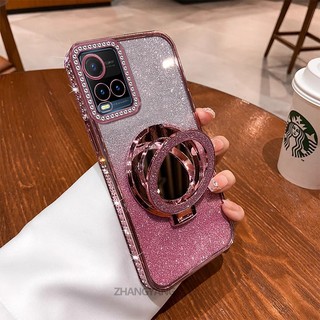 Ốp Lưng Cho VIVO Y21 Y21s Y21a Y21t Y33s Vỏ Điện Thoại Chống Sốc Mạ Điện 4G Với Kim Cương Sang Trọng Thiết Kế Thẩm Mỹ Vỏ Mềm Có Hiệu Ứng Gương