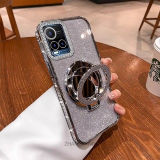 Ốp Lưng Cho VIVO Y21 Y21s Y21a Y21t Y33s Vỏ Điện Thoại Chống Sốc Mạ Điện 4G Với Kim Cương Sang Trọng Thiết Kế Thẩm Mỹ Vỏ Mềm Có Hiệu Ứng Gương