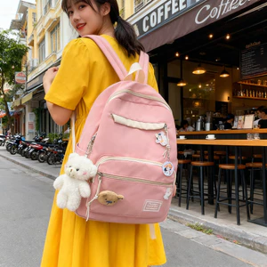 Balo Nữ Hàn Quốc Thú Vị Phong Cách INS Rừng Xanh Balô Nhật Bản Harajuku Cho Sinh Viên