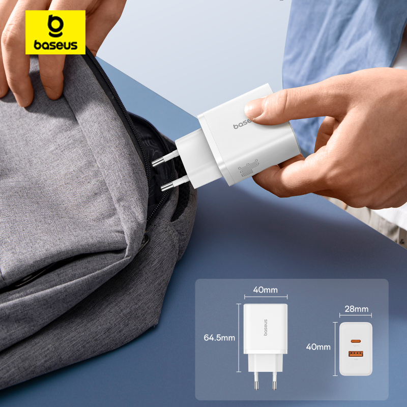 Bộ sạc nhanh Baseus Cube Pro 30W tiêu chuẩn Châu Âu – Cổng kép sạc đồng ...