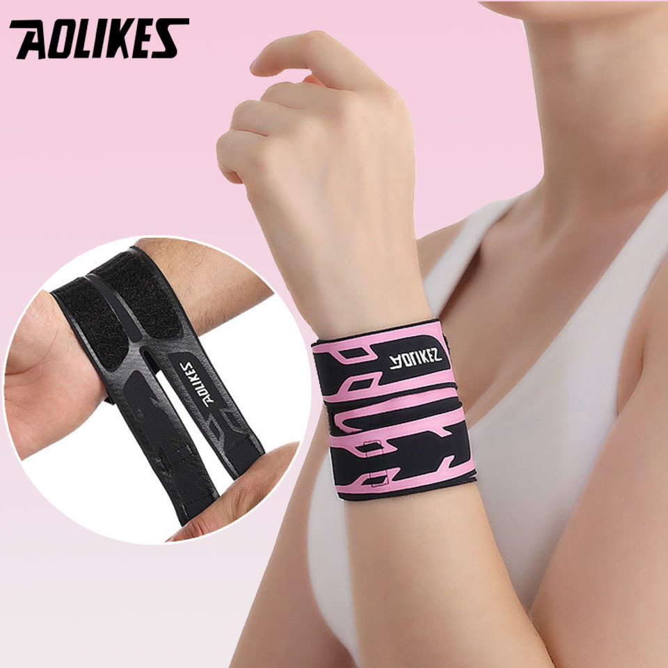 AOLIKES 7930 1 Cái Thể Thao Mỏng Bảo Vệ Cổ Tay Quấn Dây Vòng Tay Băng Tennis Cầu Lông Bóng Rổ Dây Đeo Tay Hỗ Trợ Bảo Vệ