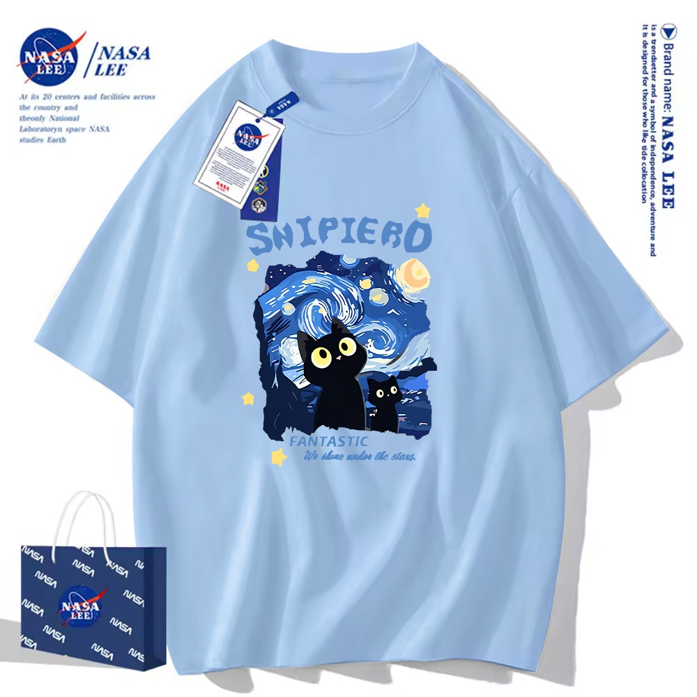 🔥Hàng có sẵn🔥Nasa Khớp Ngắn Tay Nam Nữ Xu Hướng Thời Trang Mùa Hè 2024 Phong Cách Mới Rời Cặp Đôi Nửa Tay