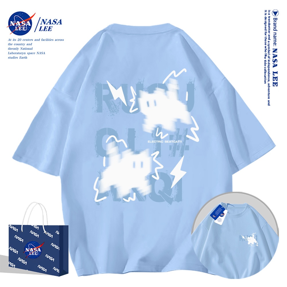 🔥Hàng có sẵn🔥Nasa Joint Áo thun ngắn tay Nam Nữ Xu hướng thời trang Mùa hè 2024 Phong cách mới Rời Cặp đôi Áo thun nửa tay
