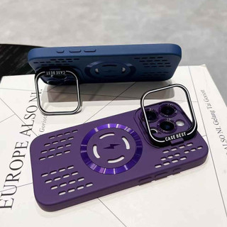 Ốp Điện Thoại Sang Trọng Từ Tính Giá Đỡ Tản Nhiệt Silicon Mềm Ốp lưng Cho iPhone 17 11 15 14 13 12 16 Pro Max 14 / 15Plus 17AIR Ốp lưng