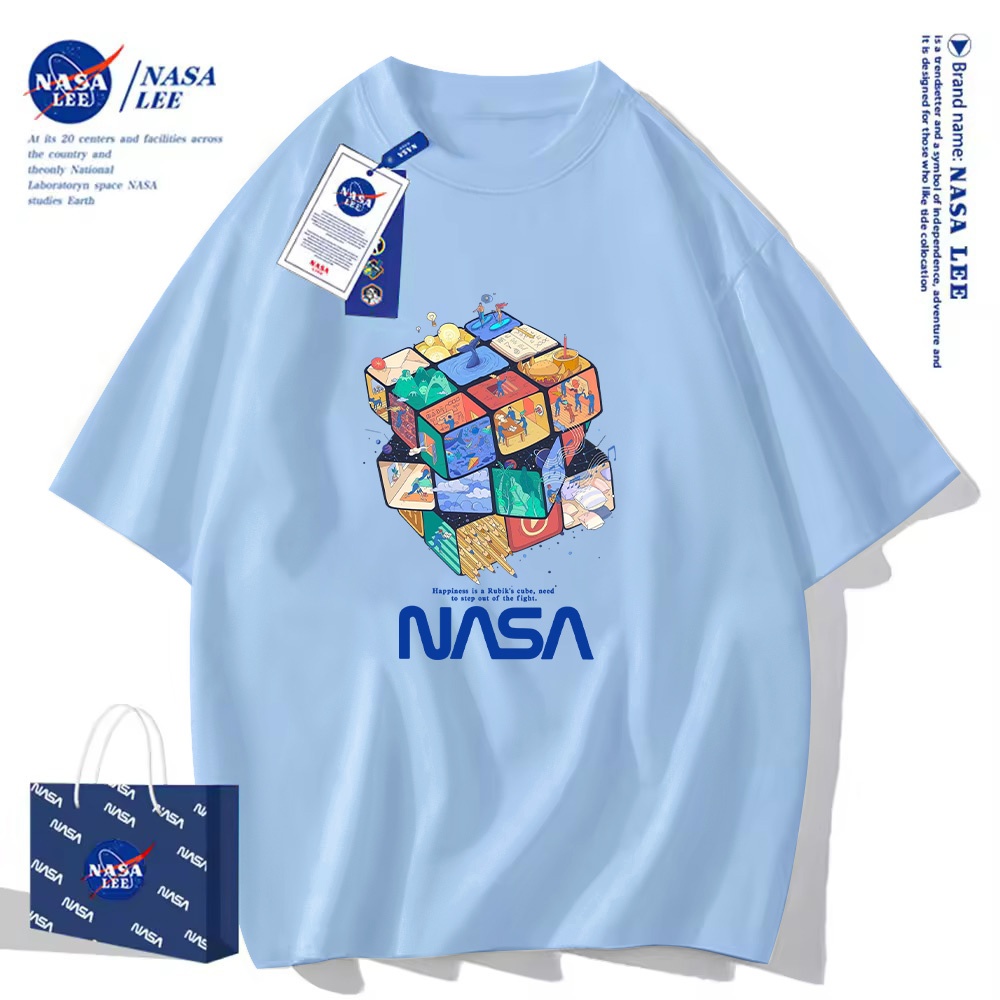 Nasa Áo Thun Tay Ngắn Dáng Rộng Thời Trang Mùa Hè 2024 Cho Cặp Đôi Tay áo ngắn áo thun nam