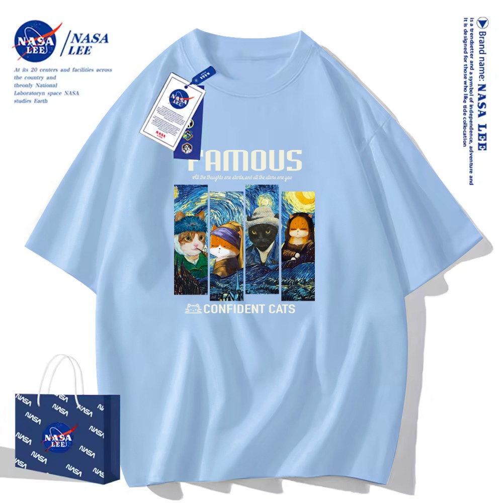 Nasa Đồng Thương Hiệu Klein Xanh Áo Thun Ngắn Tay Nam Nữ Xu Hướng Mùa Hè 2026 Phong Cách Mới Rời Cặp Đôi Nửa Tay Áo Thun
