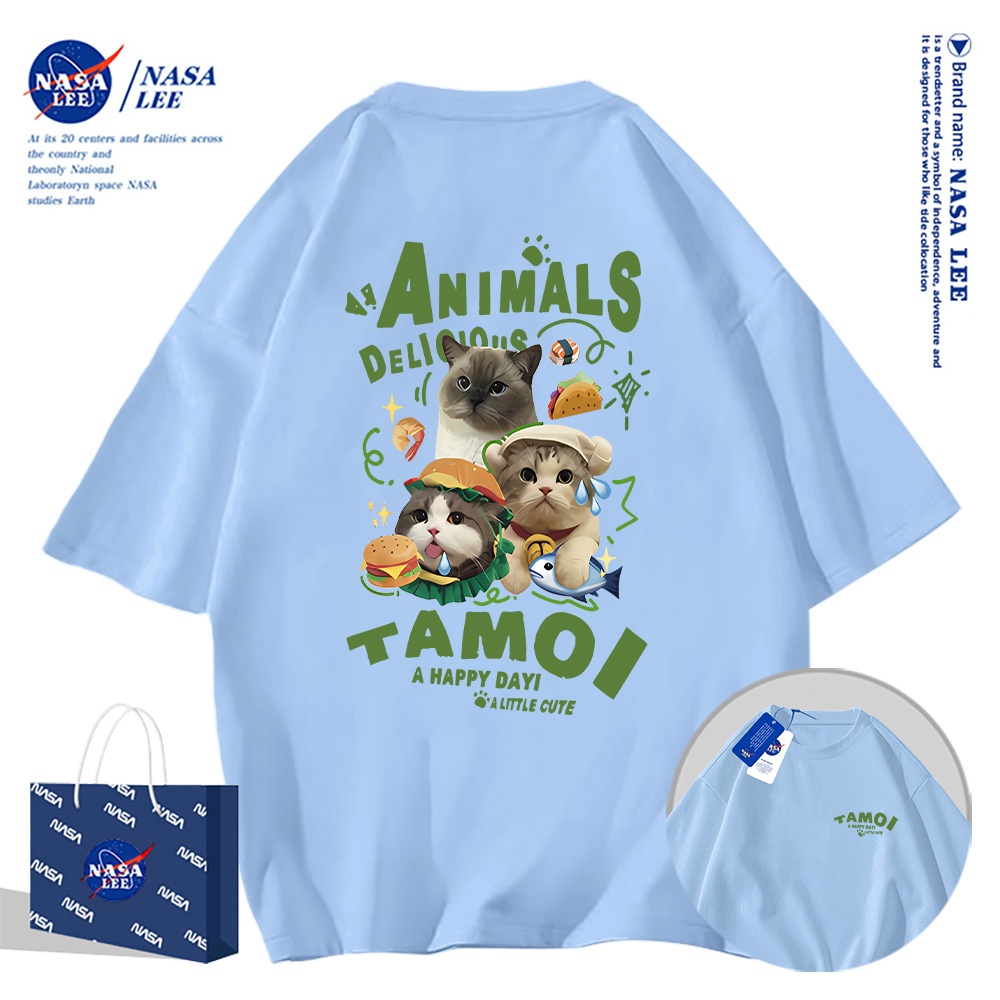 🔥Hàng có sẵn🔥Nasa Joint Áo thun ngắn tay Nam Nữ Xu hướng thời trang Mùa hè 2024 Phong cách mới Rời Cặp đôi Áo thun nửa tay