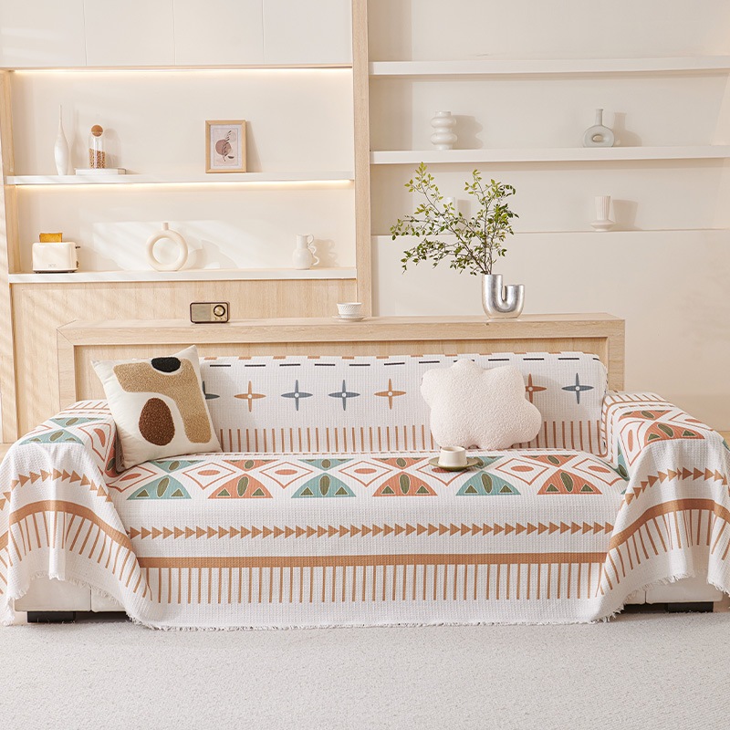Vỏ bọc ghế sofa bằng vải Bohemian, Chăn sofa một mảnh có thể điều chỉnh có thể đảo ngược hiện đại, Chống trầy xước bốn mùa đa năng, Bảo vệ đồ nội thất cho thú cưng