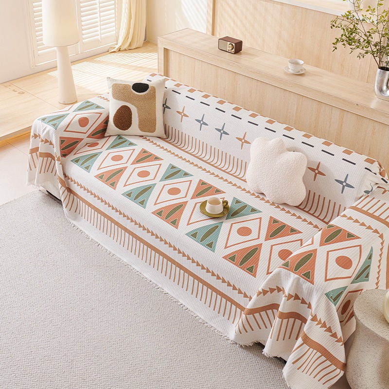 Vỏ bọc ghế sofa bằng vải Bohemian, Chăn sofa một mảnh có thể điều chỉnh có thể đảo ngược hiện đại, Chống trầy xước bốn mùa đa năng, Bảo vệ đồ nội thất cho thú cưng