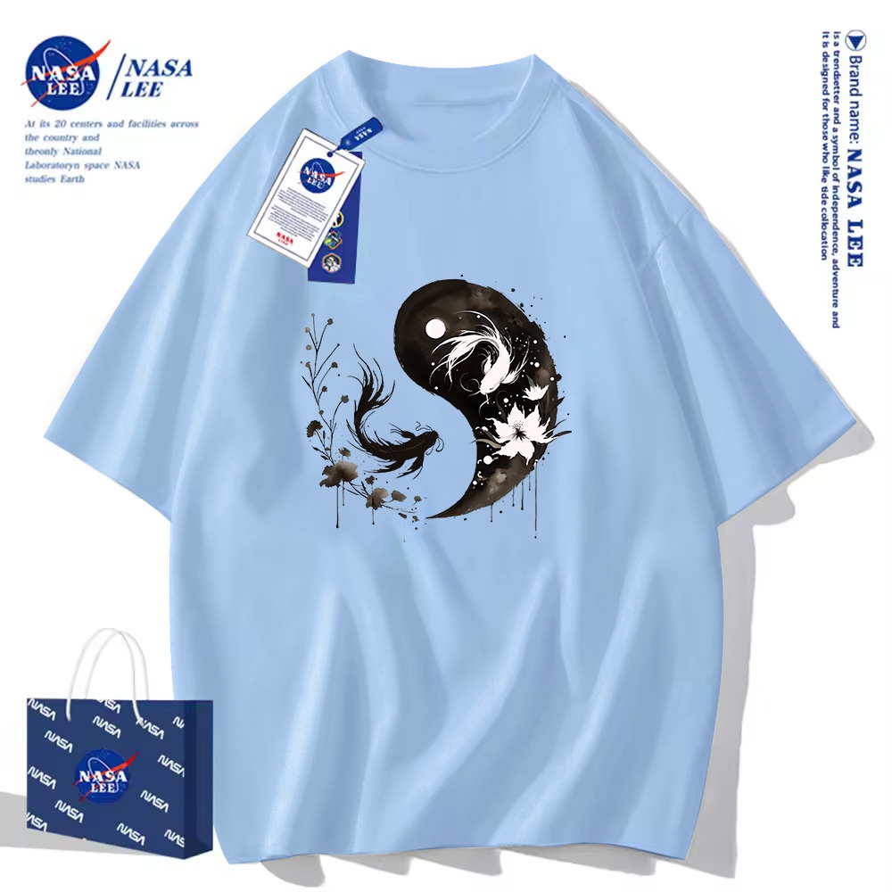 Nasa Khớp Ngắn Tay Nam Nữ Xu Hướng Thời Trang Mùa Hè 2024 Phong Cách Mới Rời Cặp Đôi Nửa Tay