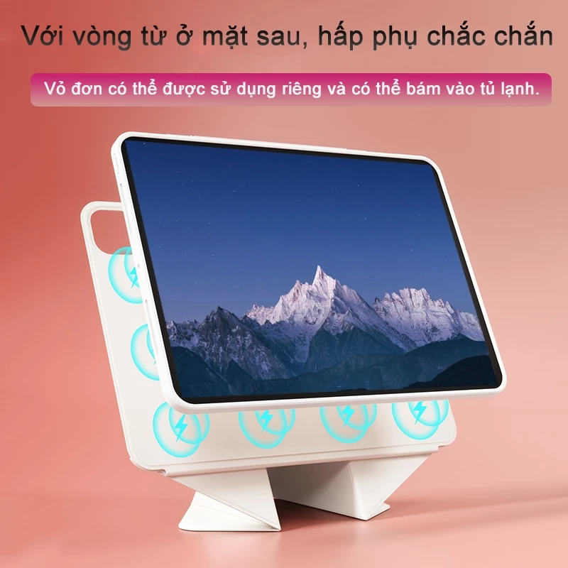 KENKE ốp lưng ipad Xoay 360° Hộp Từ Tính Tách Rời, Dùng Cho iPad M4 Pro Air 11 inch 2024 Air 13 inch