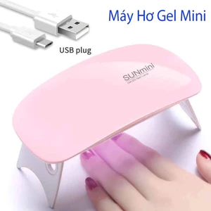 Đèn làm móng Mini 6W UV LED cho sơn Gel sấy móng tay màu hồng trắng di động Cáp USB tại nhà