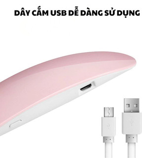 Đèn làm móng Mini 6W UV LED cho sơn Gel sấy móng tay màu hồng trắng di động Cáp USB tại nhà