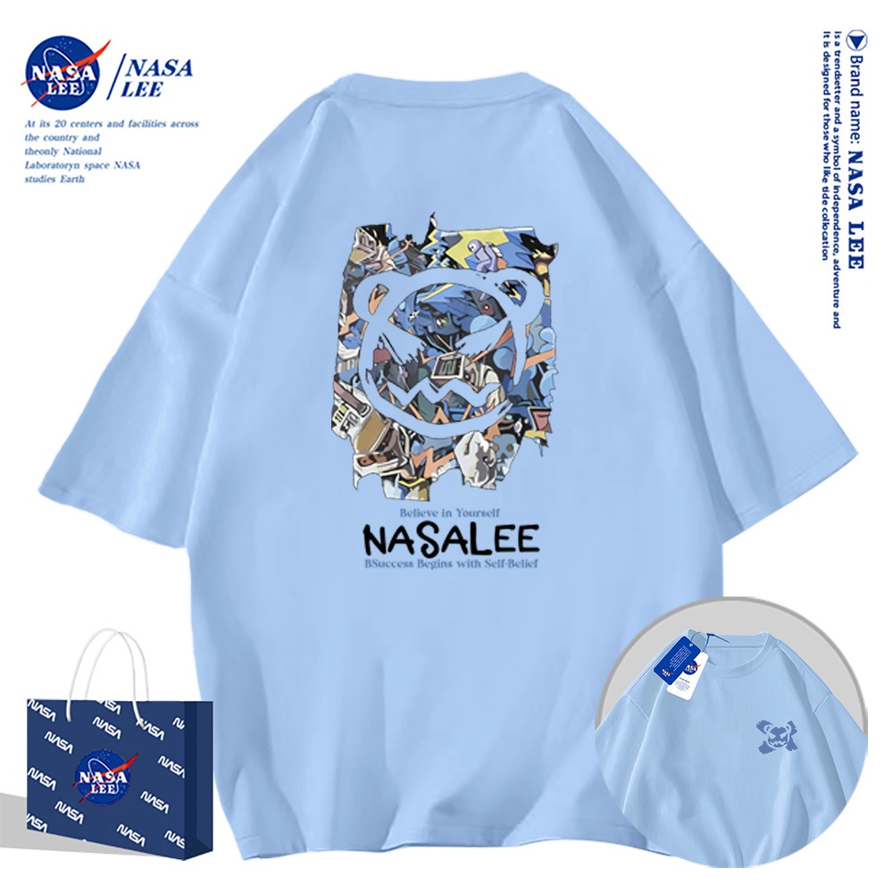 🔥Hàng có sẵn🔥Nasa Khớp Ngắn Tay Nam Nữ Xu Hướng Thời Trang Mùa Hè 2024 Phong Cách Mới Rời Cặp Đôi Nửa Tay